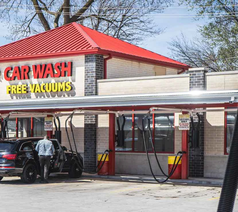 Covered self-service vacuum bays at a Nappa Car Wash.