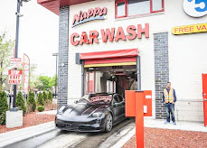 A clean vehicle exiting the wash building at Nappa on Pulaski Road.